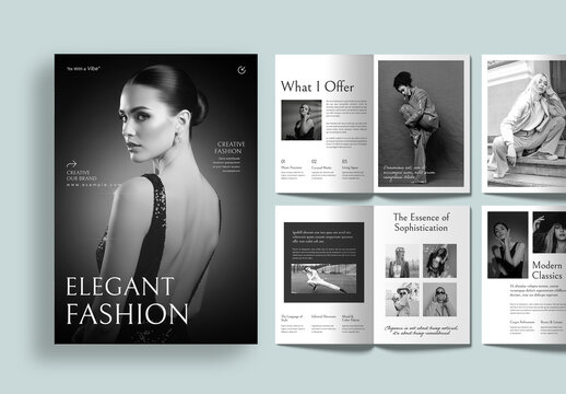 Elegant Sophisticated Fashion Portfolio Magazine Project Template