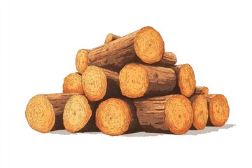 Stack of logs, warm tones