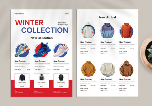 Winter Fashion Sale Catalog Promo Flyer Template Design