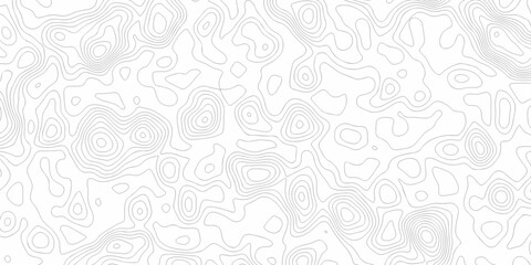 Minimal white line geometric grid outline curve counter map and wavy topography relief discovery area white, black line texture background.	