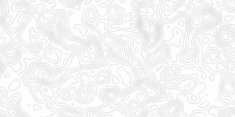 Minimal white line geometric grid outline curve counter map and wavy topography relief discovery area white, black line texture background.	