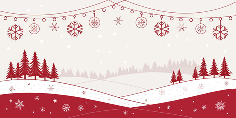 Celebrate the cozy winter season with this festive snow scene, ideal for holiday greetings, cards, and winter promotions with a decorative snowflake border