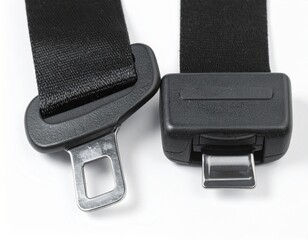 Car Seatbelt Buckle System – Close-Up of Metal Tongue and Receptacle for Passenger Safety