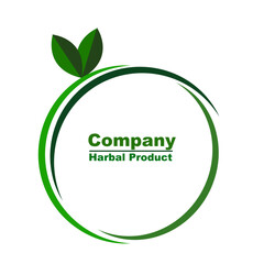 Herbal Product Logo Design with Green Leaf and Circular Shape