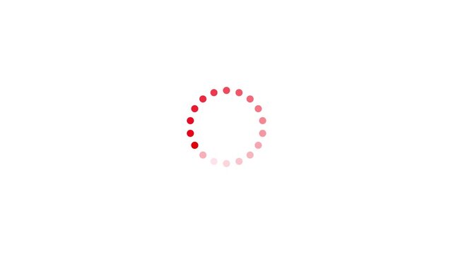 Red circular loading spinner animation on white background, clean rotating buffer loop, smooth UI preloader icon for apps, websites, e-commerce dashboards, mobile interfaces and digital systems