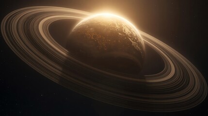 Saturn-like Planet with Rings in Space