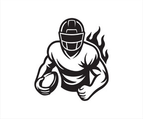 American football player silhouette illustration