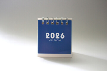 Monthly calendar template for the new year 2026 desk calendar,isolated on white background	