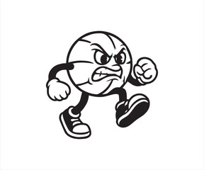 Obraz premium Angry Basketball Mascot Character Illustration