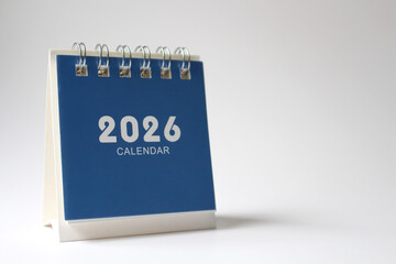 Monthly calendar template for the new year 2026 desk calendar,isolated on white background	