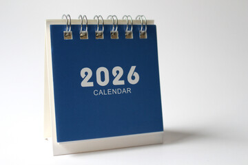 Monthly calendar template for the new year 2026 desk calendar,isolated on white background	