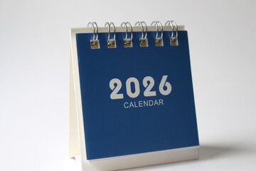 Monthly calendar template for the new year 2026 desk calendar,isolated on white background	