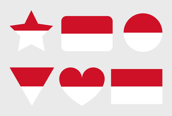 Monaco Flag Vector Icons Set of Illustrations