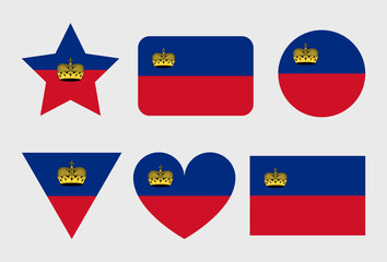 Liechtenstein Flag Vector Icons Set of Illustrations