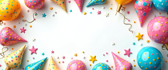 A practical birthday party planning checklist displayed creatively with elements of concept art and copy space, emphasizing organization and preparation.