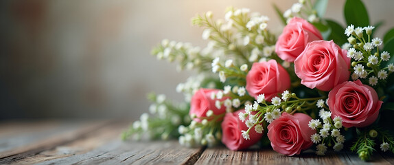 A poignant visual conveying the themes of remembrance through a thoughtfully arranged floral bouquet, with space for text to enhance the emotional impact of the image.