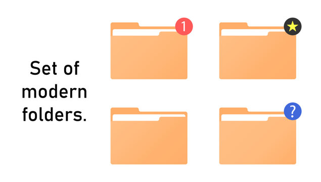 Set of Modern Folder Icons for UI/UX