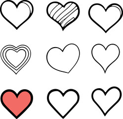 Pretty and Lovely Hearts Icons Vector Set