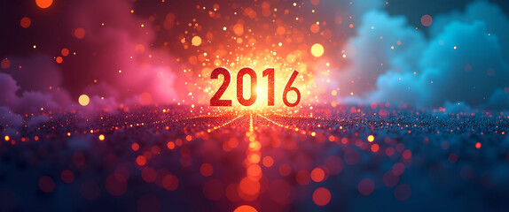 A striking abstract digital artwork that embodies the essence of New Year resolutions, showcasing vibrant colors and ample copy space for captions or motivational messages.