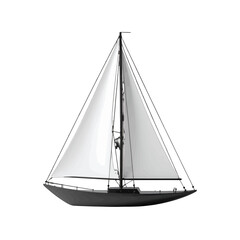 Obraz premium Modern White Sailboat with Sleek Design Sailing on Calm Water on a Bright Sunny Day