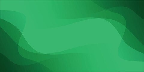 Abstract green background with smooth, translucent, overlapping wavy shapes creating a sense of depth and movement.