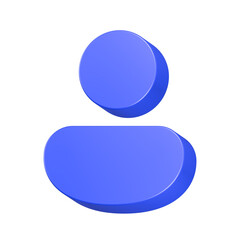 3d rendering icon profile in blue color