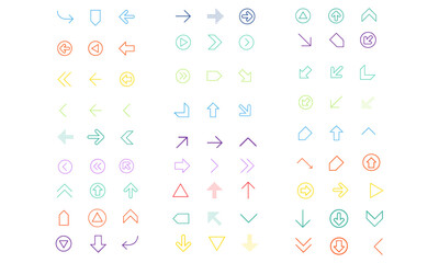 Collection of hand drawn arrow icons in various styles
A diverse collection of hand-drawn arrow icons featuring different shapes, directions, and styles, perfect for design elements.