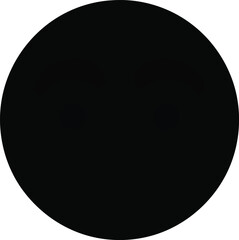 Fototapeta premium Cute black circle emoji with smiling face