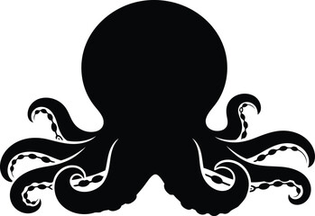 Black octopus silhouette - vector art