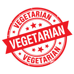 Vegetarian Stamp. Stamp Design Isolated on White Background. Grunge Stamp Vector Illustration.