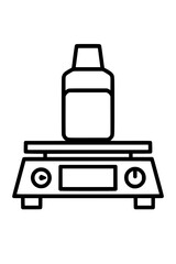 Minimal Laboratory Magnetic Stirrer Icon with Bottle – Outline Style