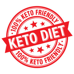 Keto Friendly Stamp. Keto Diet Stamp. Stamp Design Isolated on White Background. Grunge Stamp Vector Illustration.
