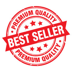 Premium Quality Best Seller Stamp. Stamp Design Isolated on White Background. Grunge Stamp Vector Illustration.