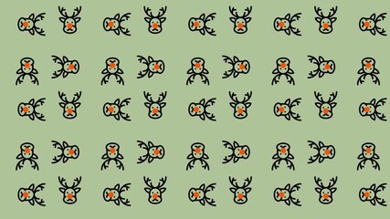 Animated Deer Pattern - A Festive and Playful Design.
