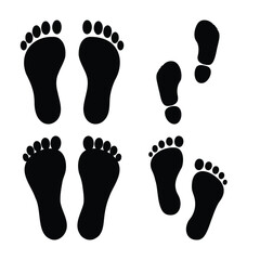 Footprints and bare foot impressions walking trail graphic