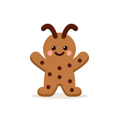 Obraz premium Adorable gingerbread man cookie character with cute antennas and rosy cheeks a whimsical sweet treat perfect for holiday banners and advertisements