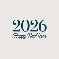 New Year 2026 festive vector card design with symbols and holiday decorations