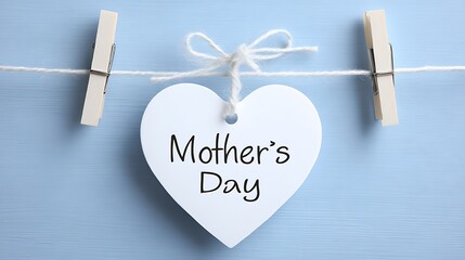 Mother's Day Heart Tag with Clothespins