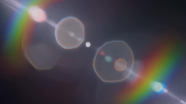 Lens flare with rainbow spectrum and bokeh