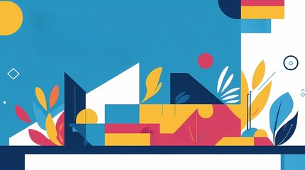 Abstract geometric background vector design colorful shapes modern art illustration graphic template banner