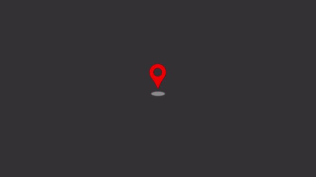 Location Pin Pointer on gray Background 4K animation
