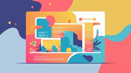 Abstract colorful website design ui ux design modern web development interface graphic design landing page