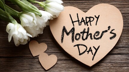 Heartfelt Mother's Day Greeting with White Tulips