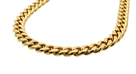 Elegant and Shiny Golden Curb Link Chain on a Black Background