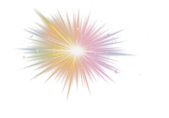Multicolored light burst fireworks with sparkles radiating from center, evoking celebration and creative energy.