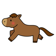 尾をなびかせて走る馬