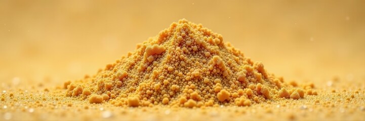 Golden beach sand pile, fine texture, isolated , yellow, material