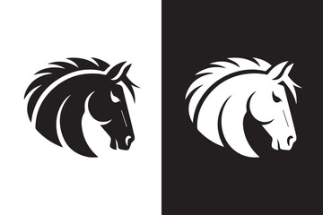 horse emblem mirrored heads crests logo vector graphic identity marker