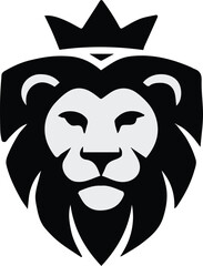 lion head logo crown shield emblem for brand identity