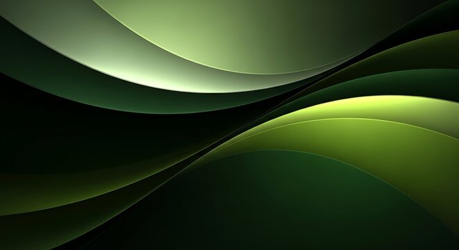 Green abstract flowing wavy lines elegant modern background design
